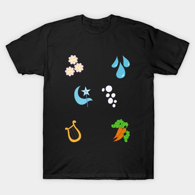 My little Pony - Elements of Harmony Cutie Mark Special V3 (Lunaverse) T-Shirt by ariados4711